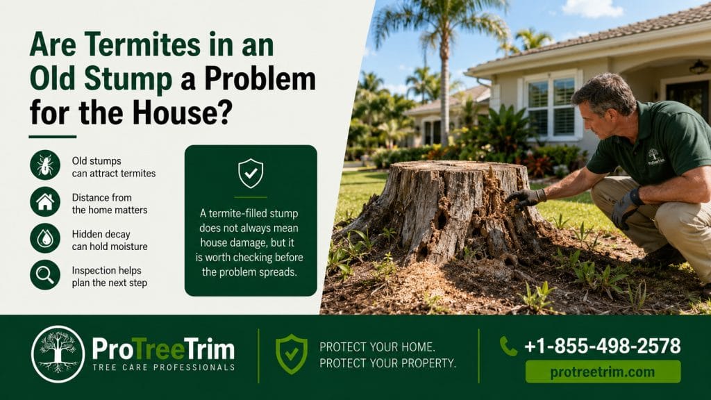 Are Termites in an Old Stump a Problem for the House?