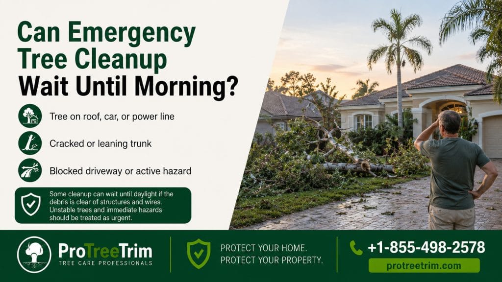 Can Emergency Tree Cleanup Wait Until Morning?