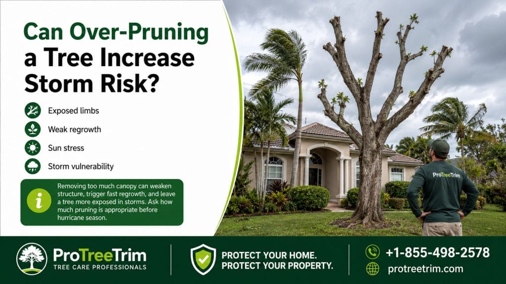Can Over-Pruning a Tree Increase Storm Risk?