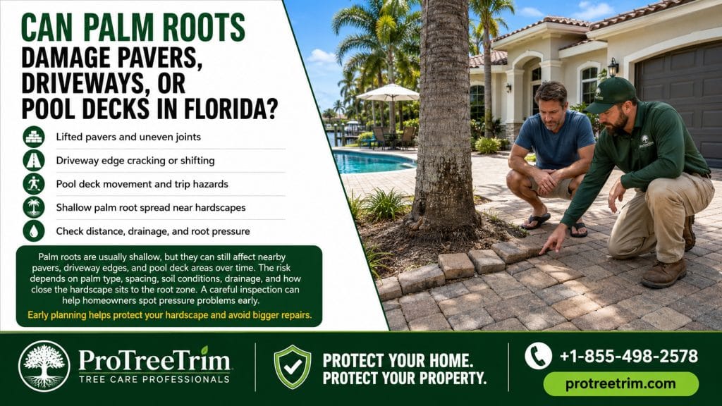 Can Palm Roots Damage Pavers, Driveways, or Pool Decks in Florida?