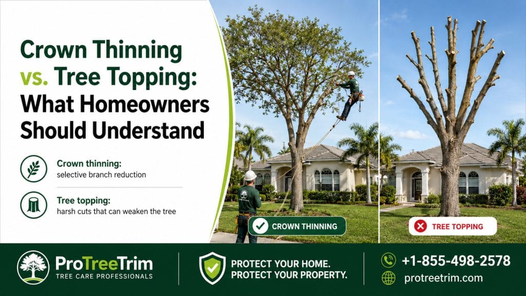 Crown Thinning vs. Tree Topping: What Homeowners Should Understand