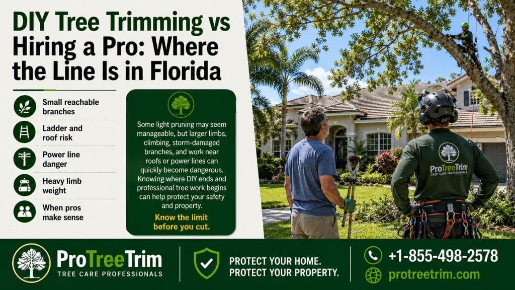 DIY Tree Trimming vs Hiring a Pro: Where the Line Is in Florida
