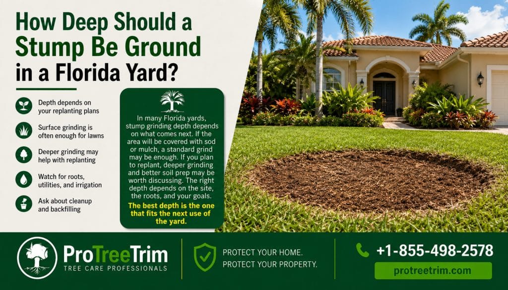 How Deep Should a Stump Be Ground in a Florida Yard?
