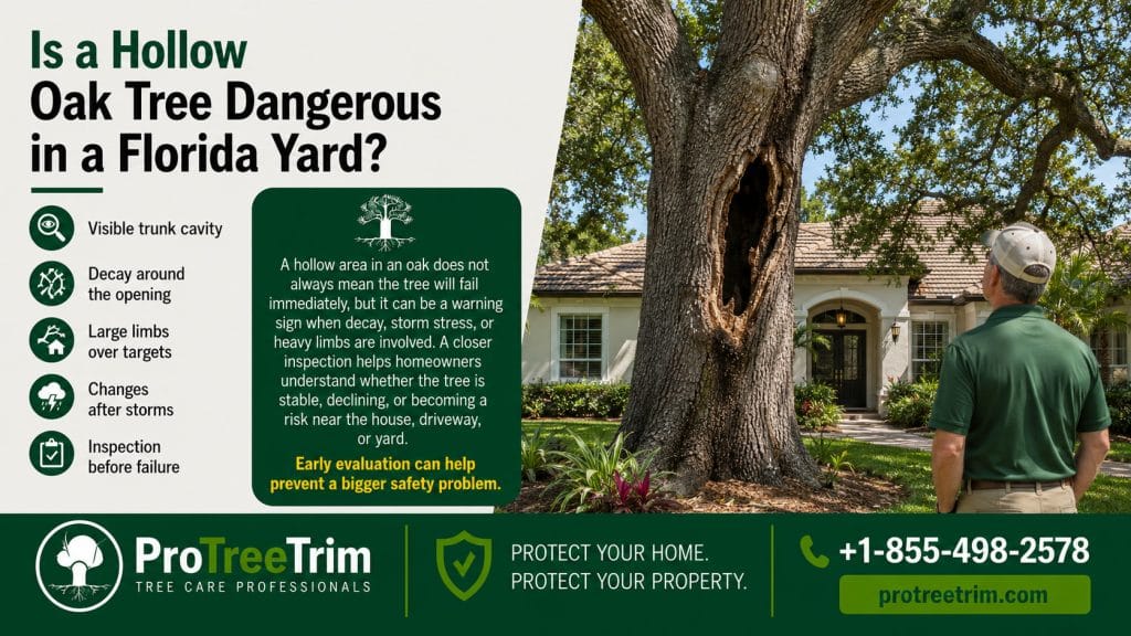 Is a Hollow Oak Tree Dangerous in a Florida Yard?