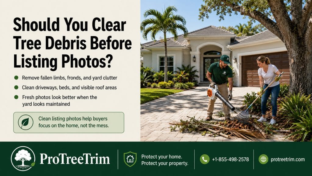 Should You Clear Tree Debris Before Listing Photos
