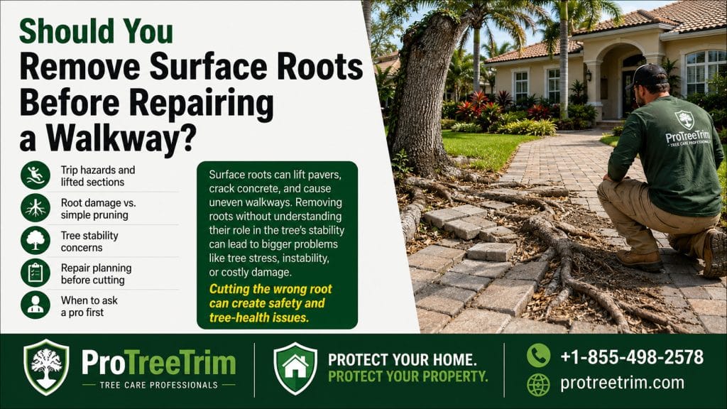 Should You Remove Surface Roots Before Repairing a Walkway
