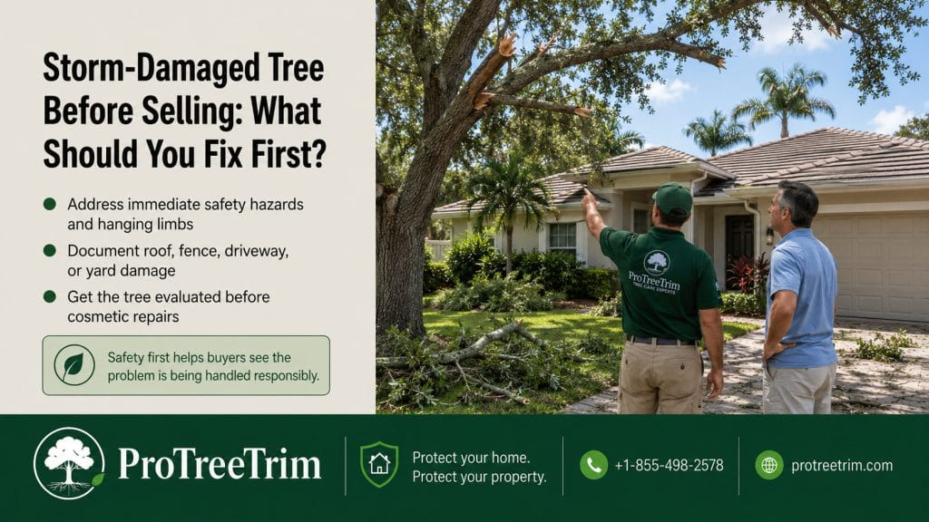 Storm-Damaged Tree Before Selling: What Should You Fix First?
