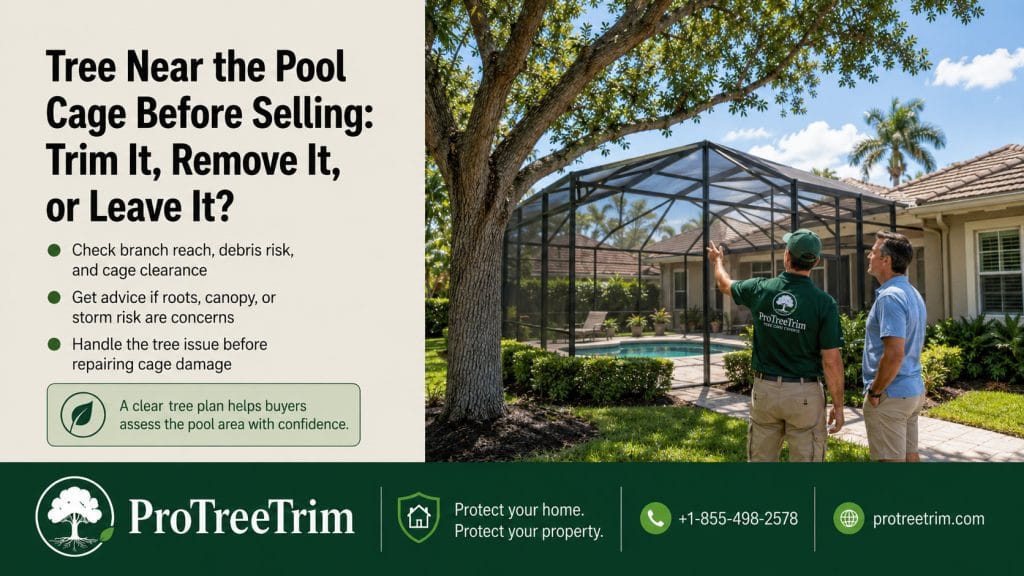 Tree Near the Pool Cage Before Selling: Trim It, Remove It, or Leave It?