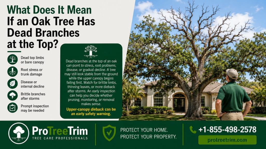 What Does It Mean If an Oak Tree Has Dead Branches at the Top?