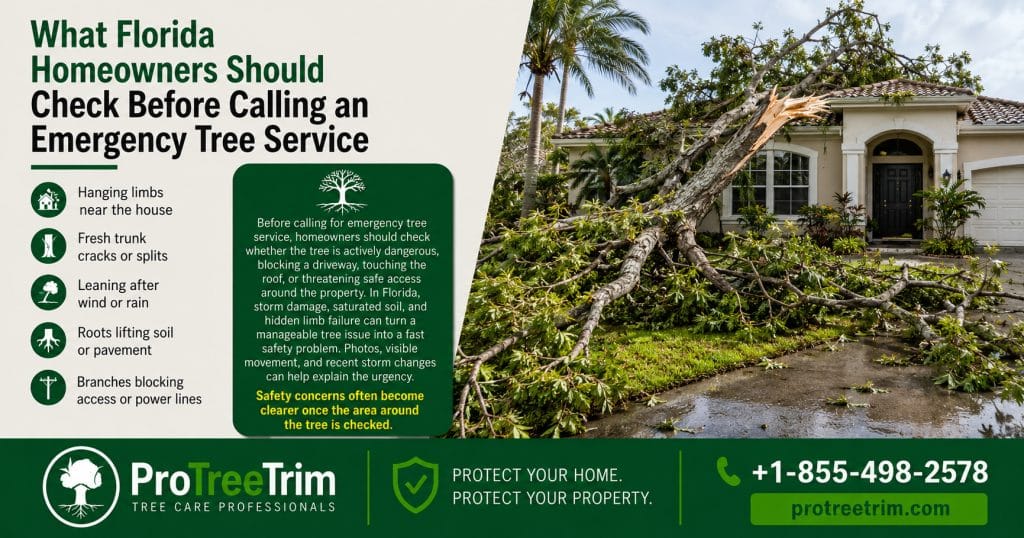 What Florida Homeowners Should Check Before Calling an Emergency Tree Service