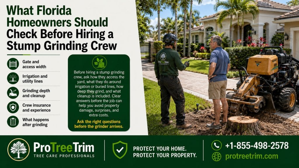 What Florida Homeowners Should Check Before Hiring a Stump Grinding Crew