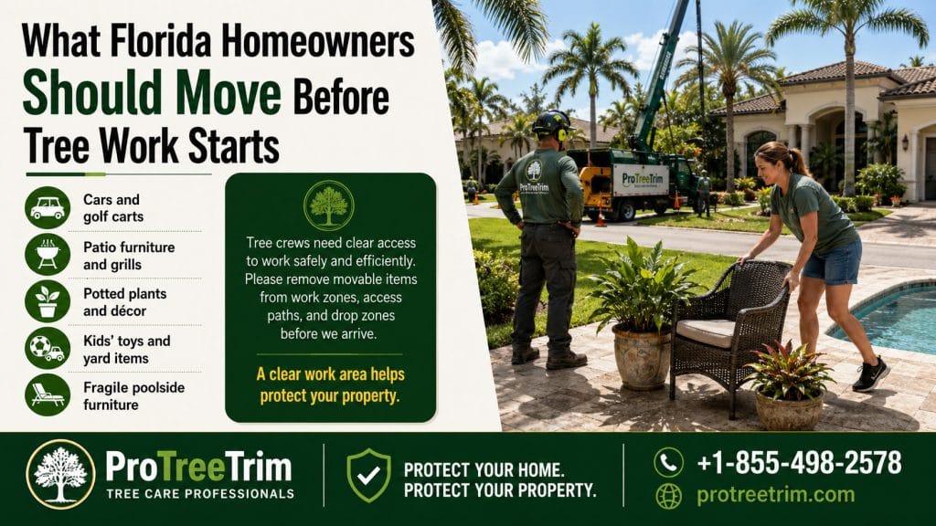What Florida Homeowners Should Move Before Tree Work Starts