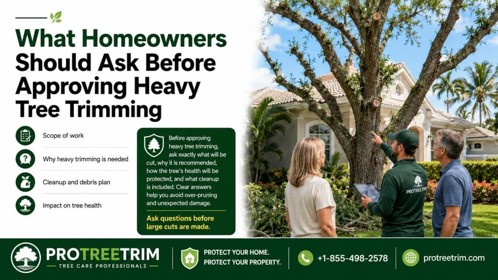 What Homeowners Should Ask Before Approving Heavy Tree Trimming