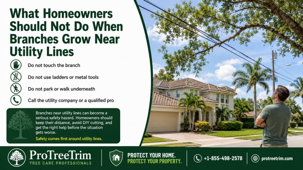 What Homeowners Should Not Do When Branches Grow Near Utility Lines