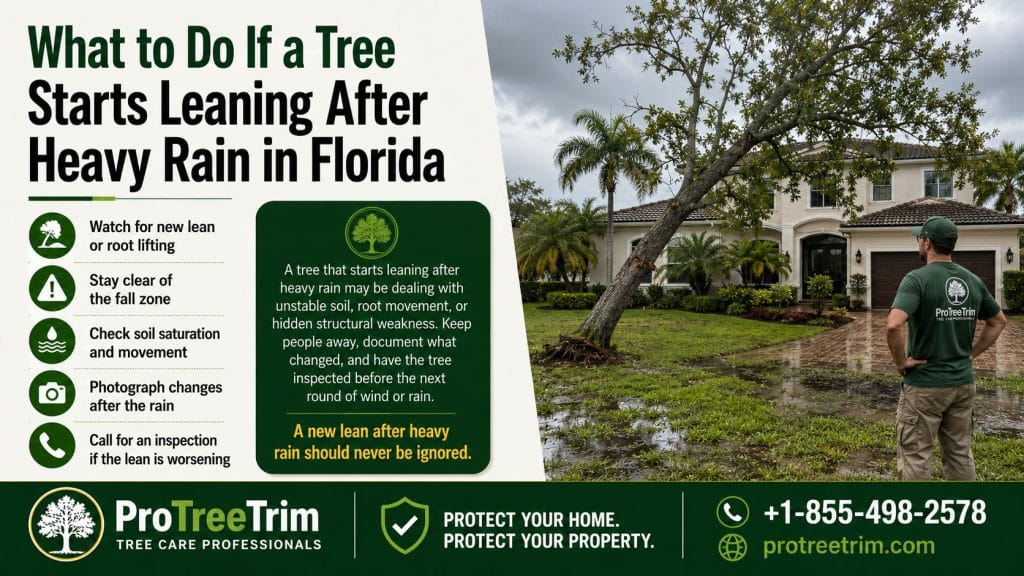 What to Do If a Tree Starts Leaning After Heavy Rain in Florida
