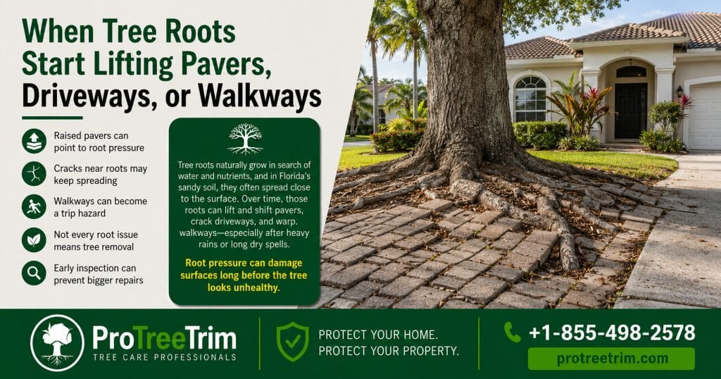 When Tree Roots Start Lifting Pavers, Driveways, or Walkways