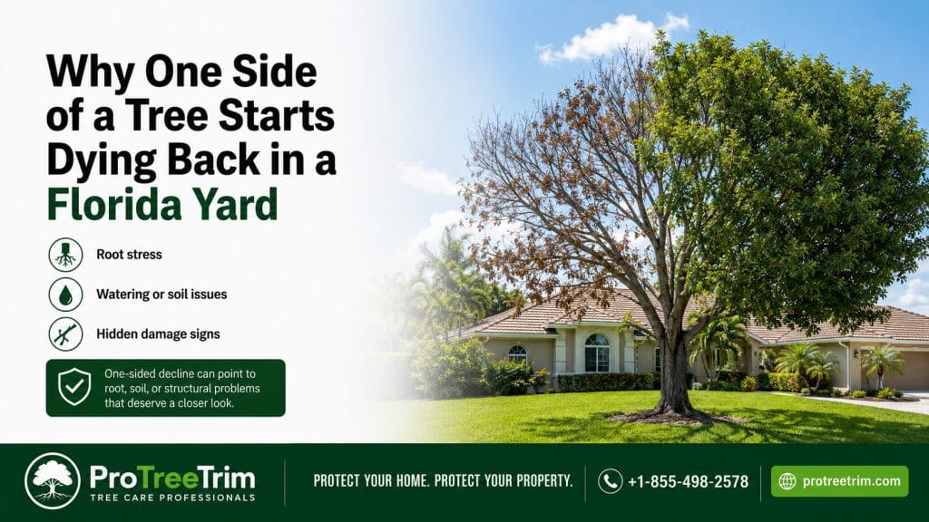 Why One Side of a Tree Starts Dying Back in a Florida Yard