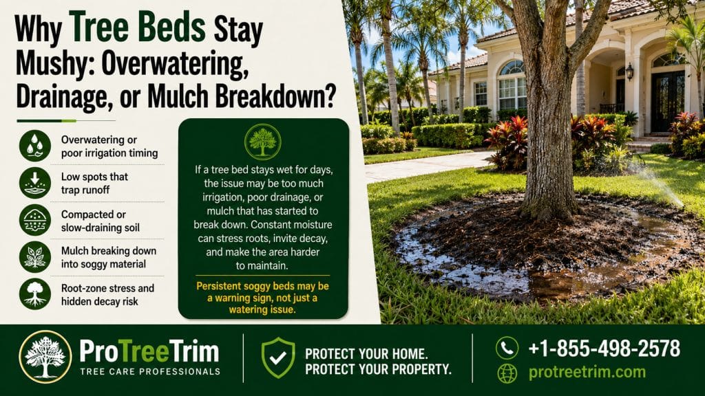 Why Tree Beds Stay Mushy: Overwatering, Drainage, or Mulch Breakdown?