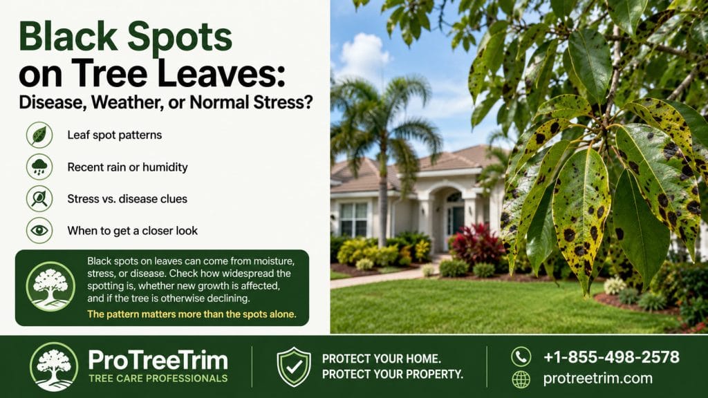Black Spots on Tree Leaves: Disease, Weather, or Normal Stress?