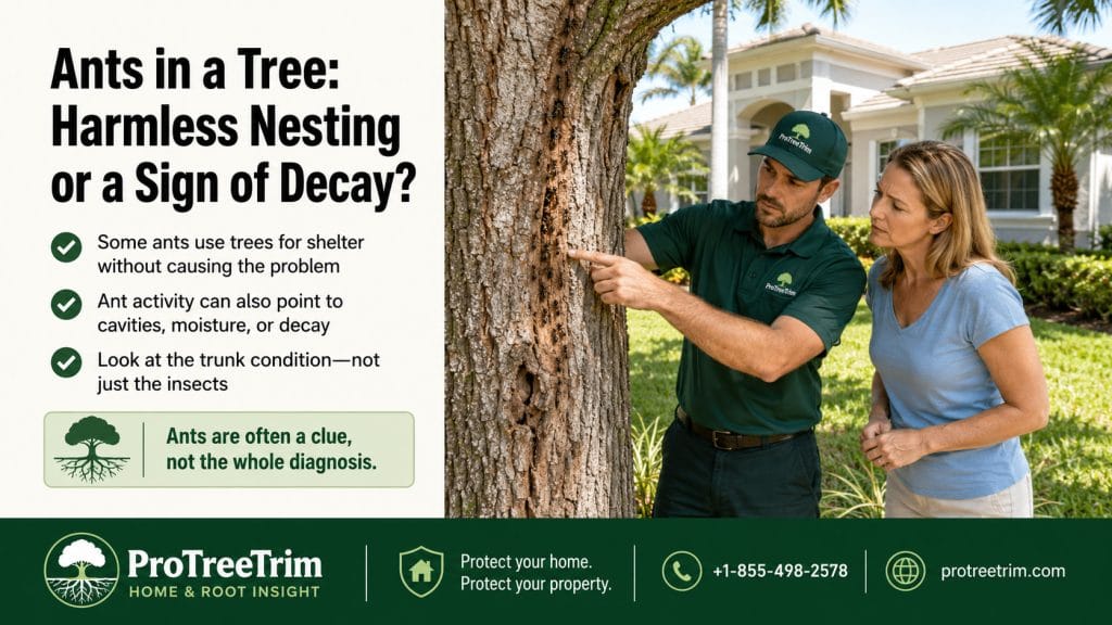 Ants in a Tree: Harmless Nesting or a Sign of Decay?