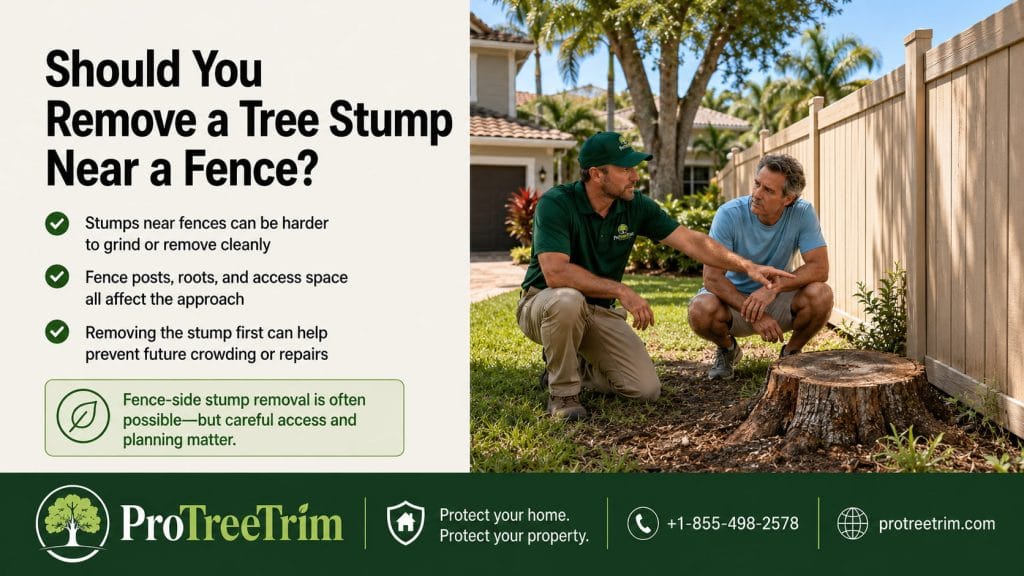 Should You Remove a Tree Stump Near a Fence?