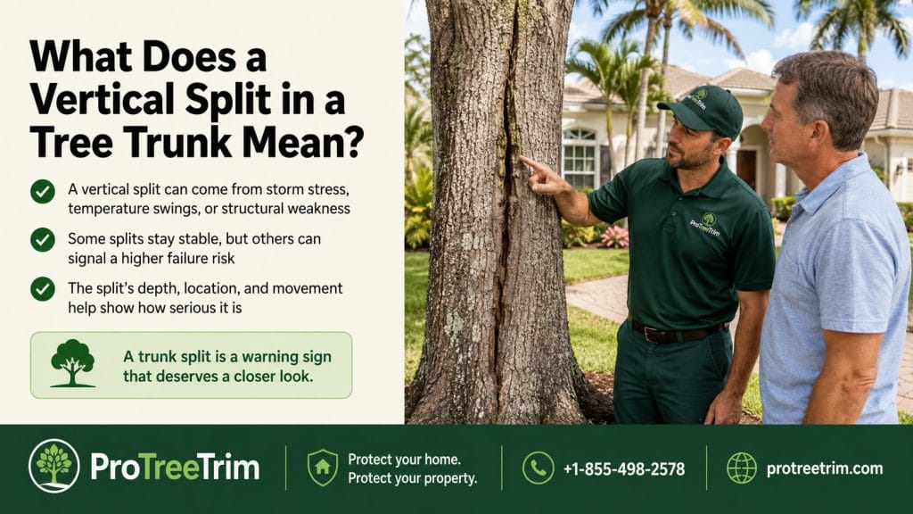 What Does a Vertical Split in a Tree Trunk Mean?
