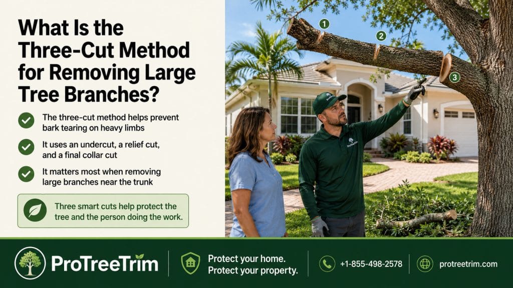 What Is the Three-Cut Method for Removing Large Tree Branches?