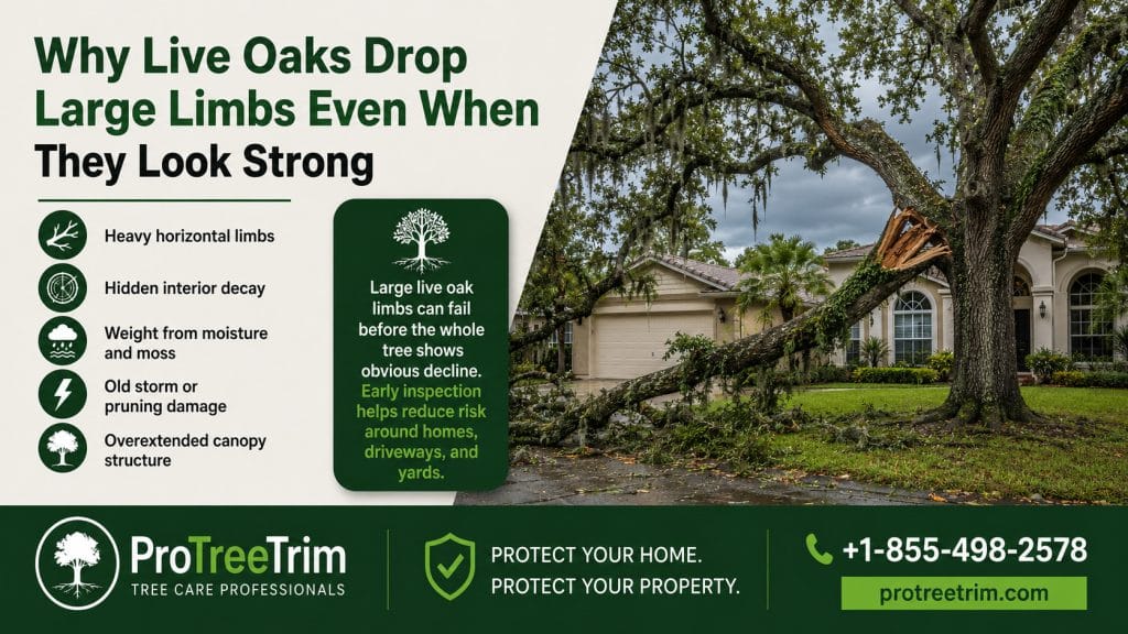 Why Live Oaks Drop Large Limbs Even When They Look Strong