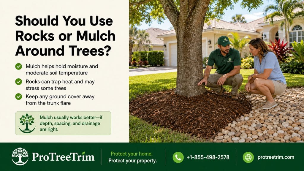 Should You Use Rocks or Mulch Around Trees?